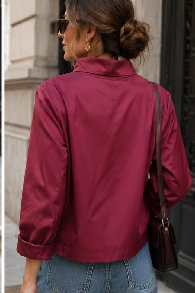 Alternative view of CHAQUETA LIGERA BURDEOS